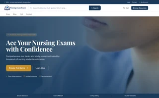 Nursing Exam Source — e-commerce education platform designed by Let's Build Your Site